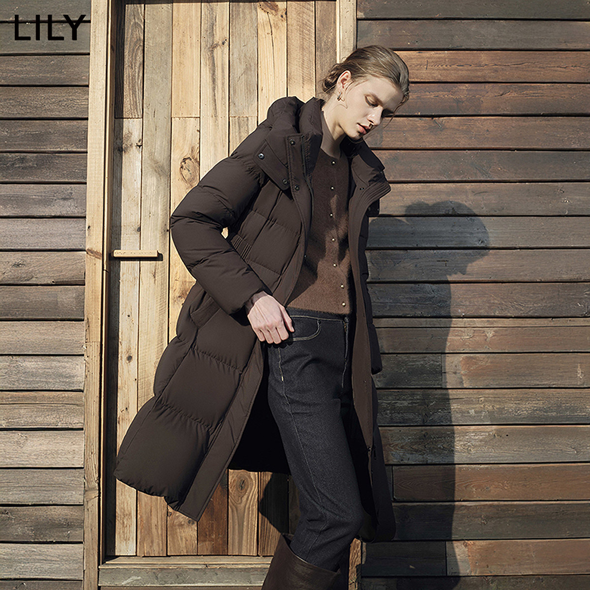 【法奢白金】0感泡芙LILY长款羽绒服女2025冬季新款修身鹅绒外套