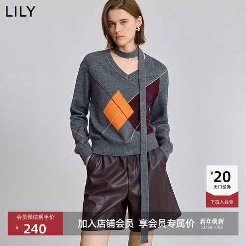 LILY羊毛混纺格雷系新款针织衫