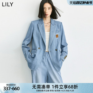 LILY天丝混纺牛仔衬衫西装外套