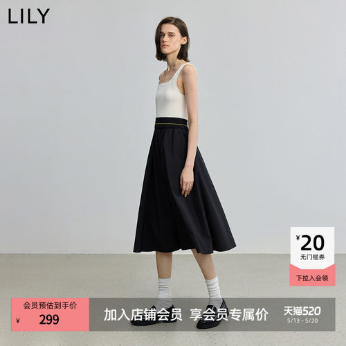 LILY新款收腰极简风修身连衣裙