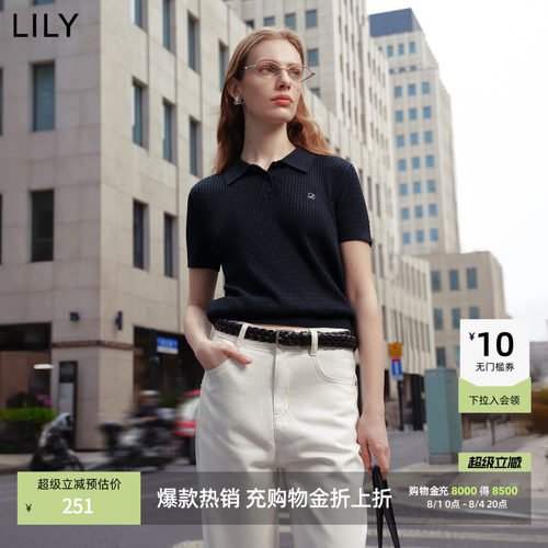 LILY莱赛尔短袖简约通勤针织衫