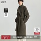 复古老钱风腰带收腰毛呢大衣外套长款 100%羊毛LILY2025冬新款 女装