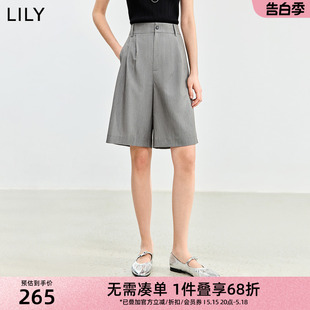 新品 裤 阔腿版 通勤宽松西装 型轻薄垂坠百搭显瘦短裤 LILY2024夏季