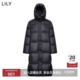 复古连帽立领90鸭绒宽松黑色羽绒服外套长款 LILY2026春新款 女装