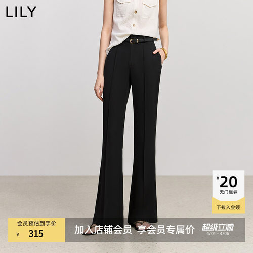 LILY超模小黑裤微喇通勤休闲裤