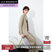 LILY Lucia设计师高定西装 商场同款 设计感立领翻领亚麻西装