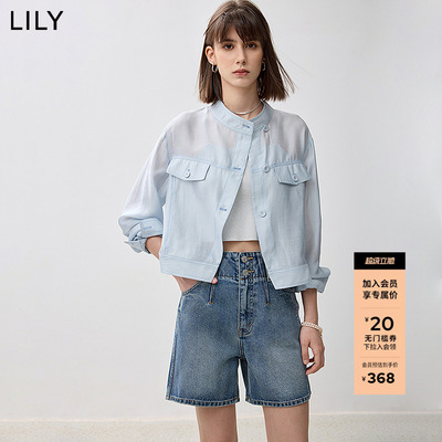 LILY通勤短款莫代尔混纺工装外套