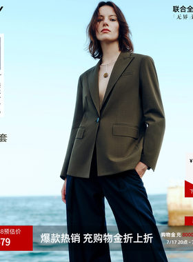 【无界西装夹克系列】商场同款LILY2025含羊毛两面穿西服外套女