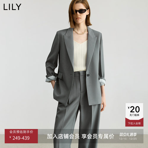 LILY通勤高级感格雷系西装外套