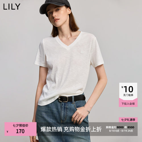 LILY通勤肌理简约新款休闲短袖