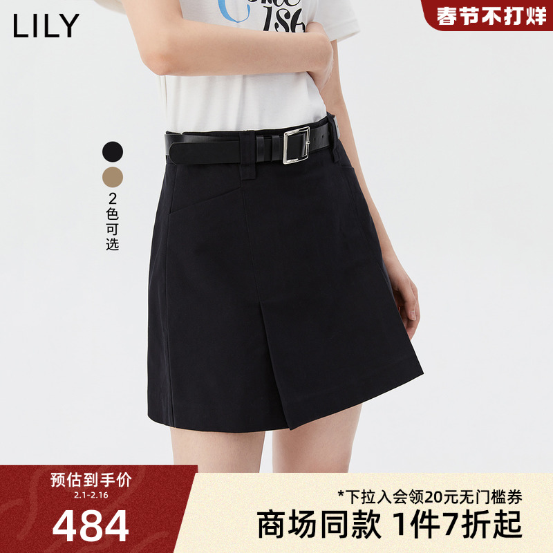 【商场同款】LILY2023秋新款女装时尚显瘦BM风休闲裙裤休闲短裤女