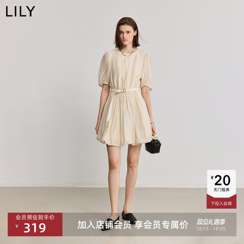 气球连衣裙LILY灯笼袖白色蓬蓬裙