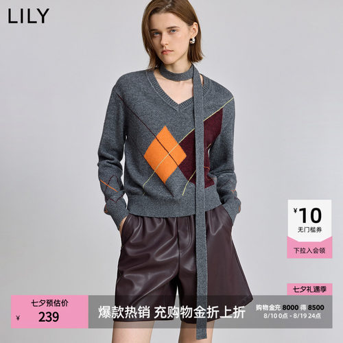 LILY羊毛混纺格雷系新款针织衫