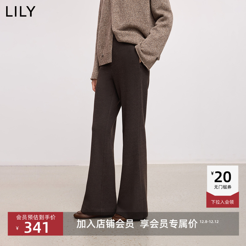 LILY通勤显瘦微喇加厚时髦休闲裤