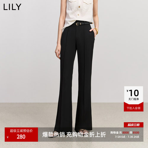 LILY超模小黑裤微喇通勤休闲裤