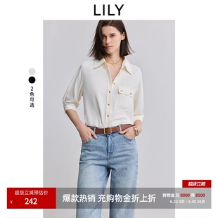 LILY2026春新款女装时尚设计感通勤气质优雅职业宽松垂感长袖衬衫