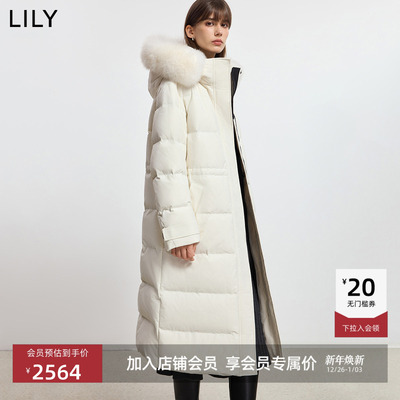 LILY可拆卸狐狸毛领羽绒服