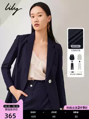 LILY autumn new women's temperament black loose small blazer commuter casual pants thin professional suit