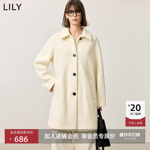【100%绵羊毛】商场同款LILY冬新款女装学院风毛呢大衣女外套