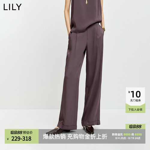 LILY通勤复古垂感新款直筒西裤