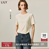 商场同款 LILY新款 女装 高级感丝绒宽松百搭通勤短袖 T恤