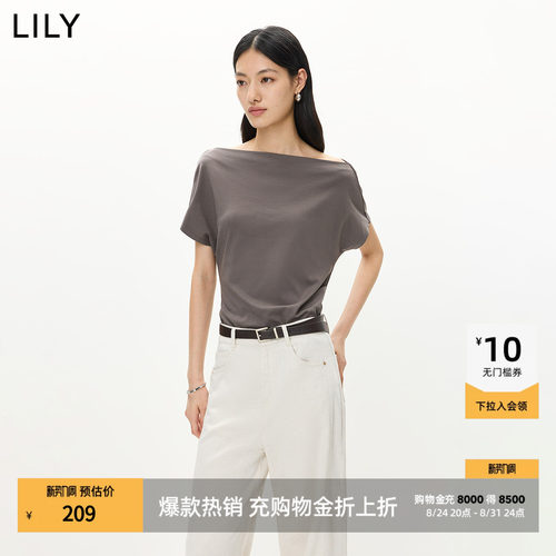 LILY通勤蝙蝠袖设计感简约T恤