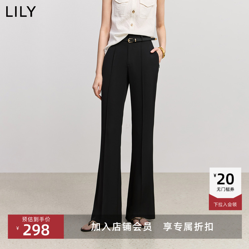 LILY超模通勤修身微喇休闲裤