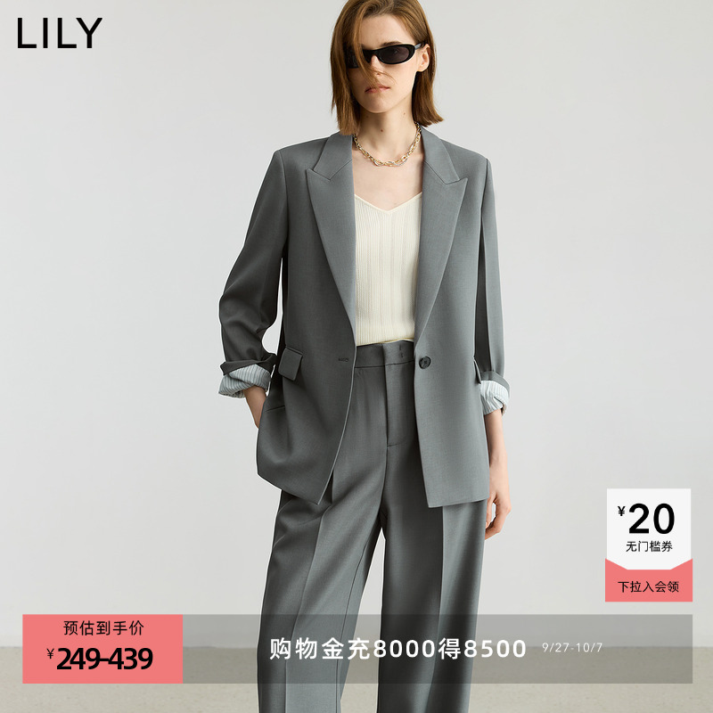 LILY通勤高级感格雷系西装外套