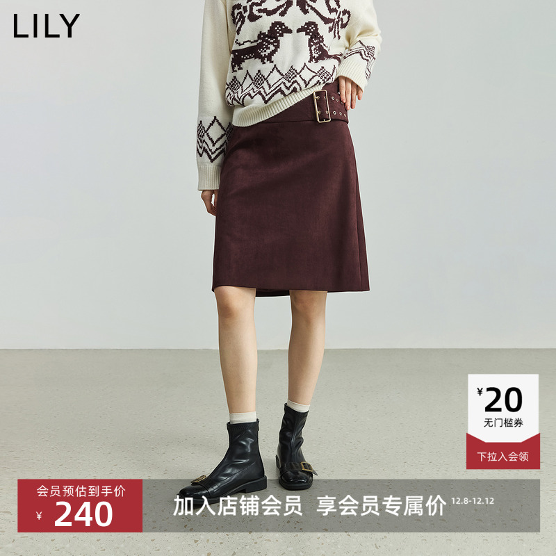 LILY高腰短裙女装通勤直筒半身裙