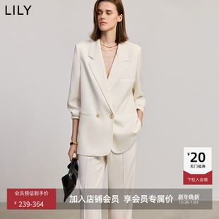 外套女 西装 LILY2025新款 含醋酸老钱风宽松休闲百搭职业通勤长袖