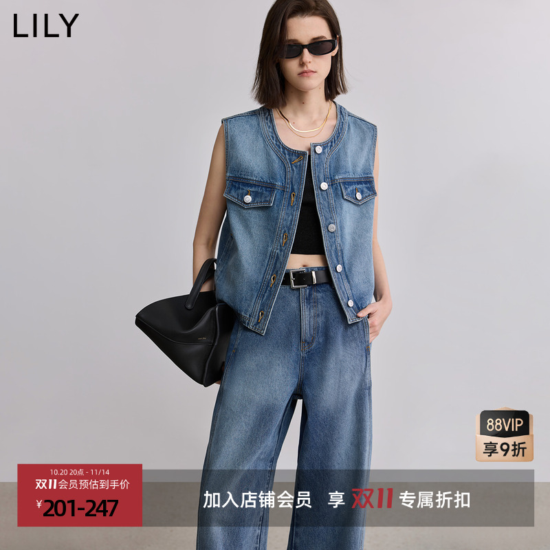 LILY简约百搭无袖牛仔马甲