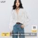蕾丝镂空绣花气质通勤白色套头衫 纯棉重工法式 女装 LILY2025新款