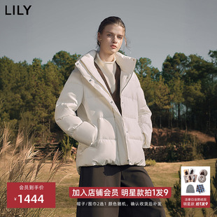 【法奢白金】通勤暖壳LILY连帽短鹅绒服女2025冬新款显瘦羽绒外套