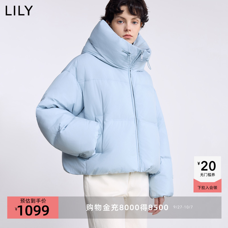 LILY通勤百搭鹅绒面包泡芙羽绒服