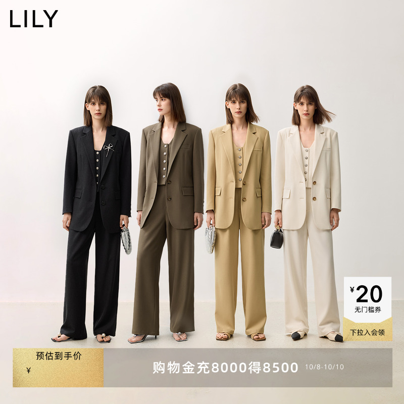 LILY2024秋款老钱风极简西装外套