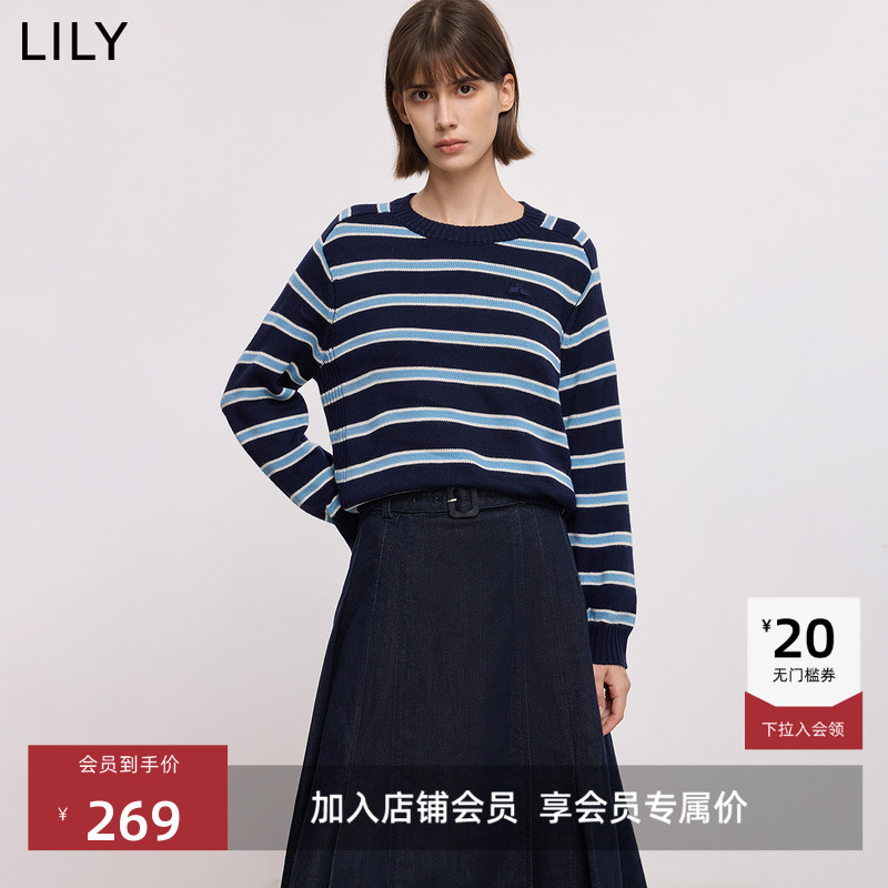 LILY套头毛衣圆领山羊绒针织衫
