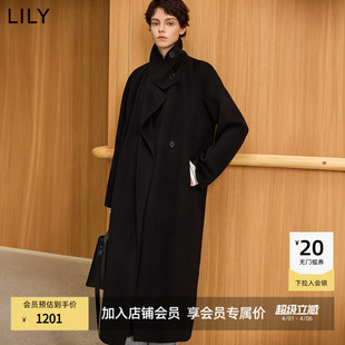 LILY冬款 绵羊毛大衣气质高级双面呢毛呢外套长款 宋茜同款