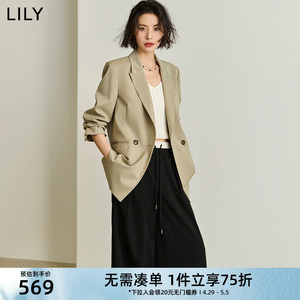 复古双排扣商务都市西装外套LILY