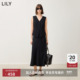 LILY时光小黑裙 商场同款 2025新款 女装 醋酸绵羊毛马甲连衣裙