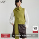 商场同款 LILY2025新款 女装 羊毛混纺两穿含围巾针织开衫 马甲