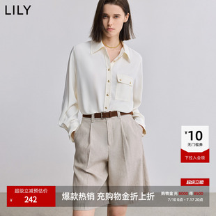 LILY2026春新款女装时尚设计感通勤气质优雅职业宽松垂感长袖衬衫
