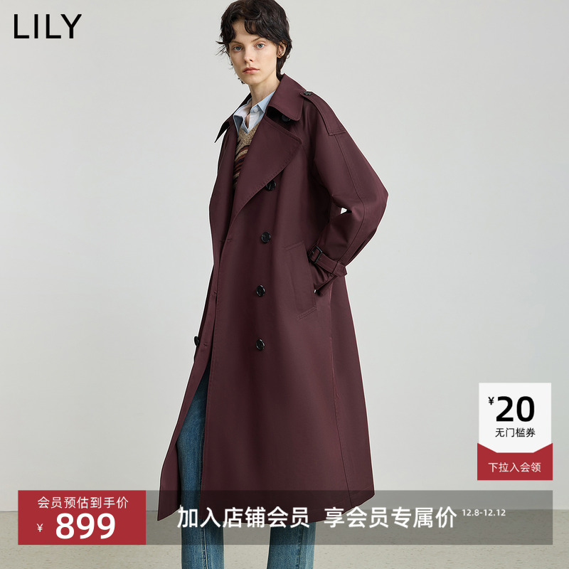 LILY通勤复古收腰女装风衣外套