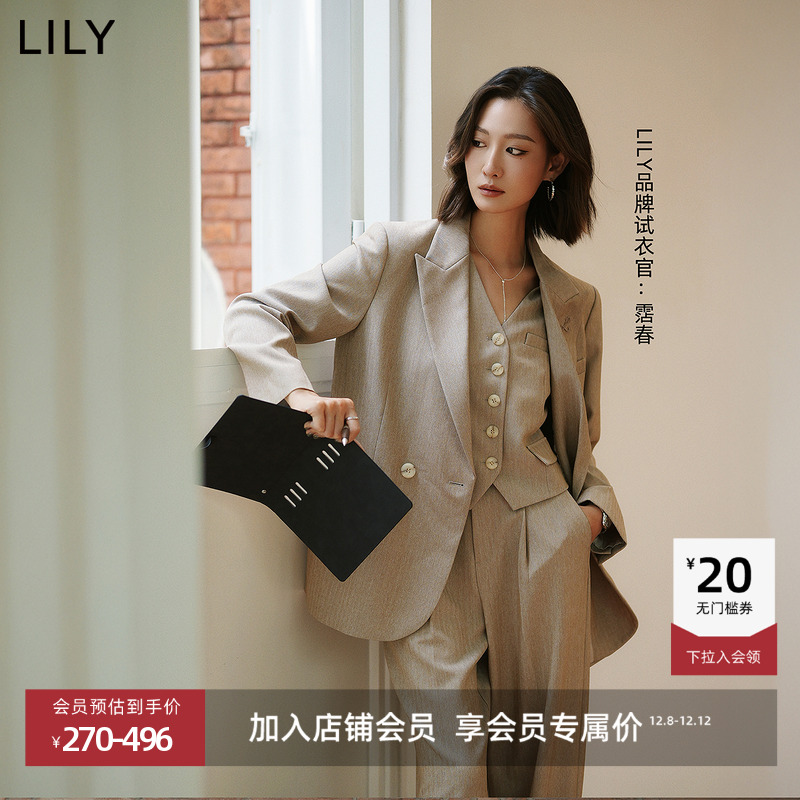 LILY通勤刺绣休闲女装西装外套