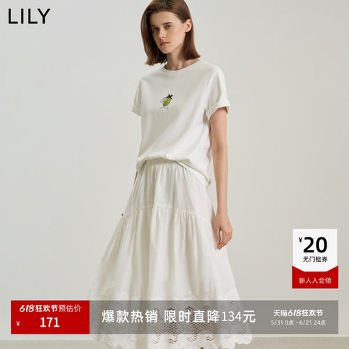LILY百搭全棉短袖通勤女上衣T恤