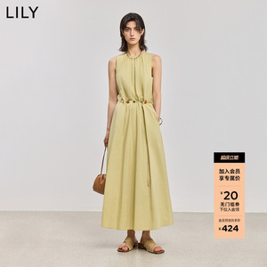 【商场同款】LILY2025新款莱赛尔棉法式度假风收腰背心连衣裙女