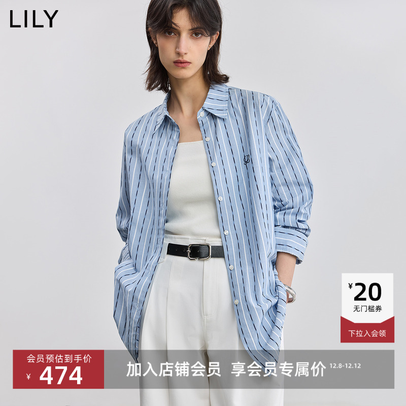 LILY撞色新款女装外套衬衫