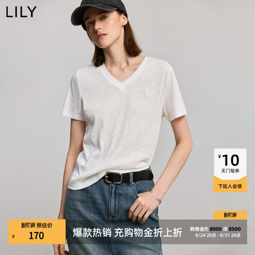 LILY通勤肌理简约新款休闲短袖