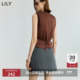 针织衫 LILY2025新款 羊毛混纺设计感收腰休闲通勤无袖 背心马甲女