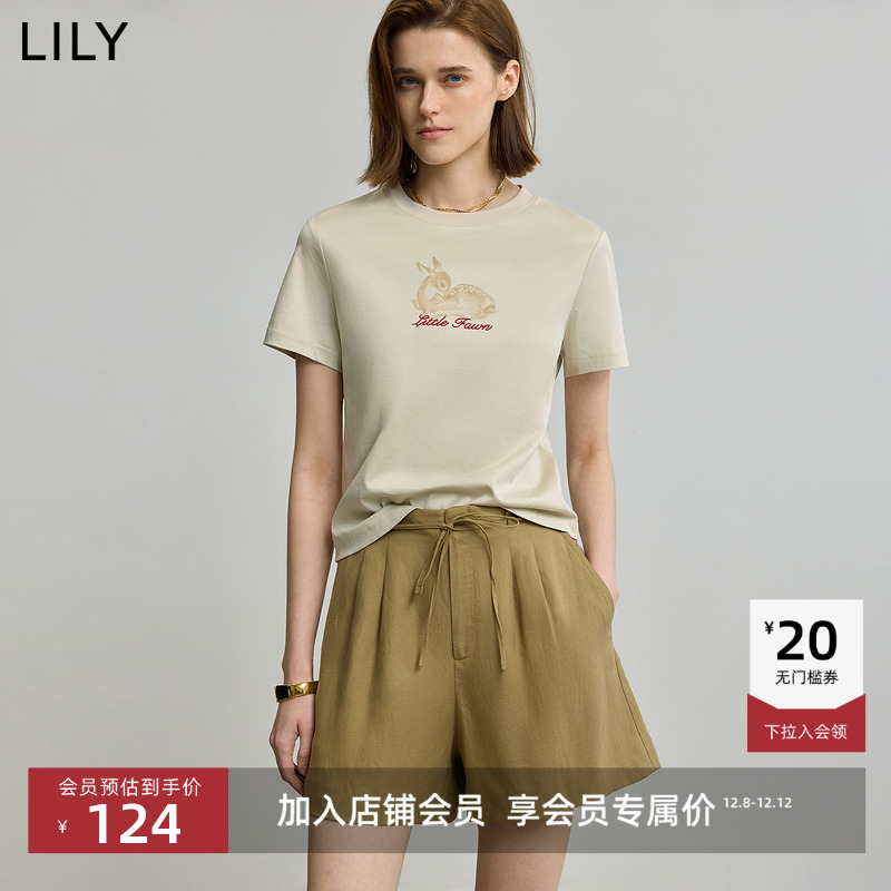 LILY莱赛尔桑蚕丝混纺休闲短袖