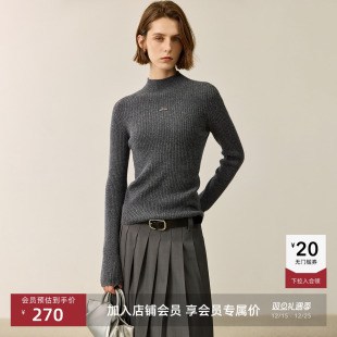 内搭半高领针织衫 纯色修身 LILY2025冬新款 女上衣 100%绵羊毛